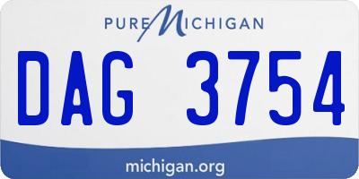 MI license plate DAG3754