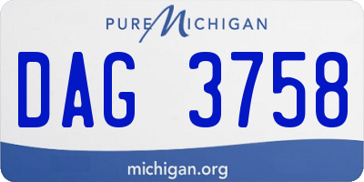 MI license plate DAG3758