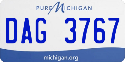 MI license plate DAG3767