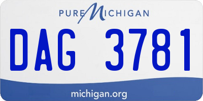 MI license plate DAG3781