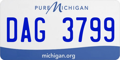 MI license plate DAG3799