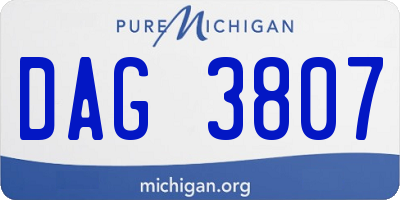 MI license plate DAG3807