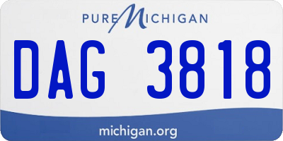 MI license plate DAG3818