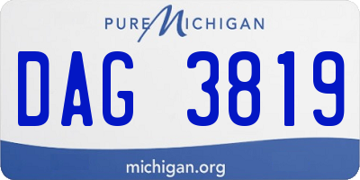 MI license plate DAG3819