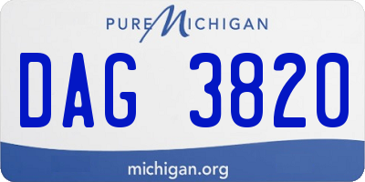MI license plate DAG3820