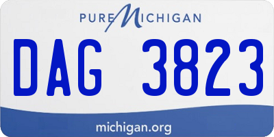 MI license plate DAG3823