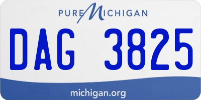 MI license plate DAG3825