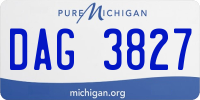 MI license plate DAG3827
