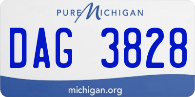 MI license plate DAG3828