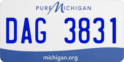 MI license plate DAG3831