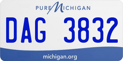 MI license plate DAG3832