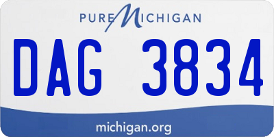 MI license plate DAG3834