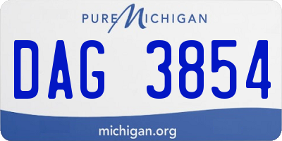MI license plate DAG3854