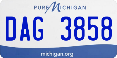 MI license plate DAG3858