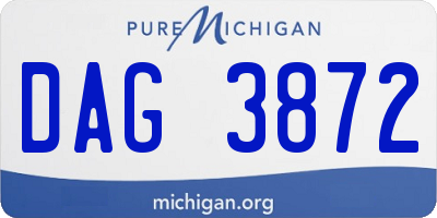 MI license plate DAG3872