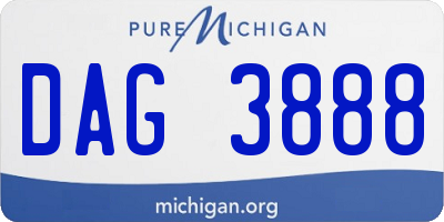 MI license plate DAG3888