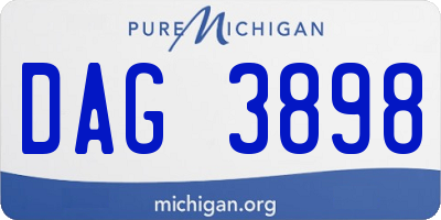 MI license plate DAG3898
