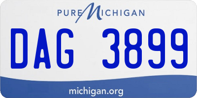 MI license plate DAG3899