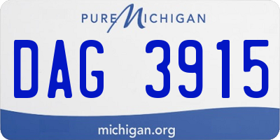 MI license plate DAG3915
