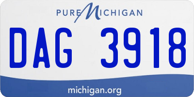 MI license plate DAG3918