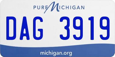 MI license plate DAG3919