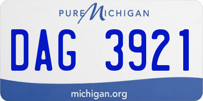 MI license plate DAG3921