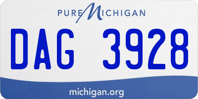 MI license plate DAG3928