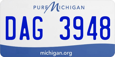 MI license plate DAG3948
