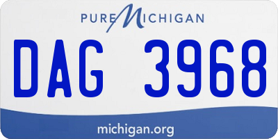 MI license plate DAG3968