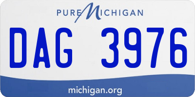 MI license plate DAG3976