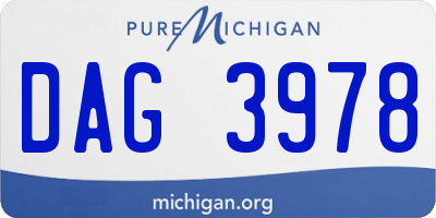 MI license plate DAG3978