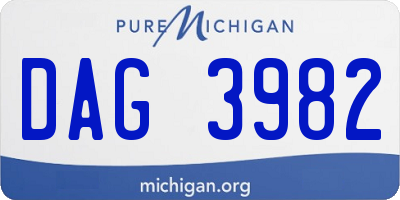 MI license plate DAG3982