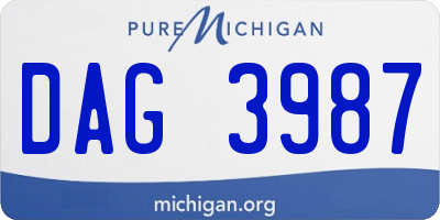 MI license plate DAG3987