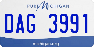 MI license plate DAG3991