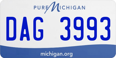 MI license plate DAG3993