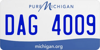 MI license plate DAG4009