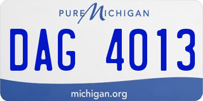 MI license plate DAG4013
