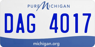 MI license plate DAG4017