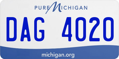 MI license plate DAG4020