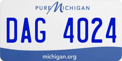 MI license plate DAG4024