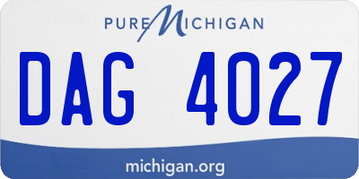 MI license plate DAG4027