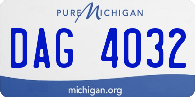 MI license plate DAG4032