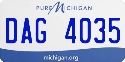 MI license plate DAG4035