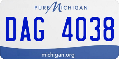 MI license plate DAG4038