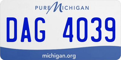MI license plate DAG4039