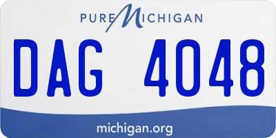 MI license plate DAG4048