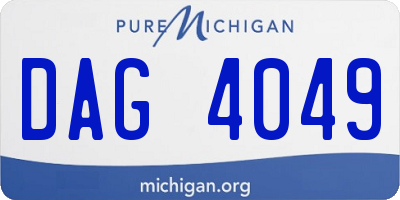 MI license plate DAG4049