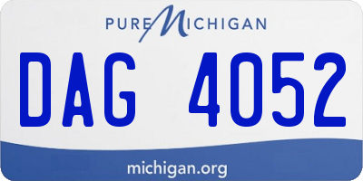 MI license plate DAG4052