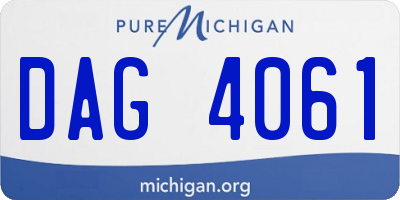 MI license plate DAG4061