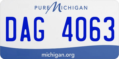 MI license plate DAG4063